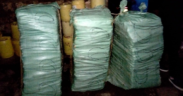 Sacks of cannabis the detectives discovered PHOTO/DCI