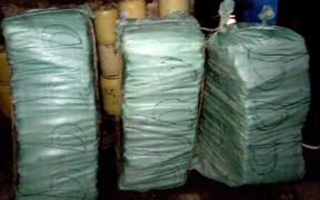 Sacks of cannabis the detectives discovered PHOTO/DCI