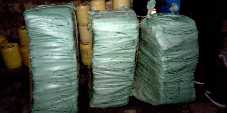 Sacks of cannabis the detectives discovered PHOTO/DCI