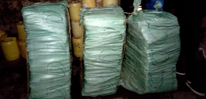 Sacks of cannabis the detectives discovered PHOTO/DCI