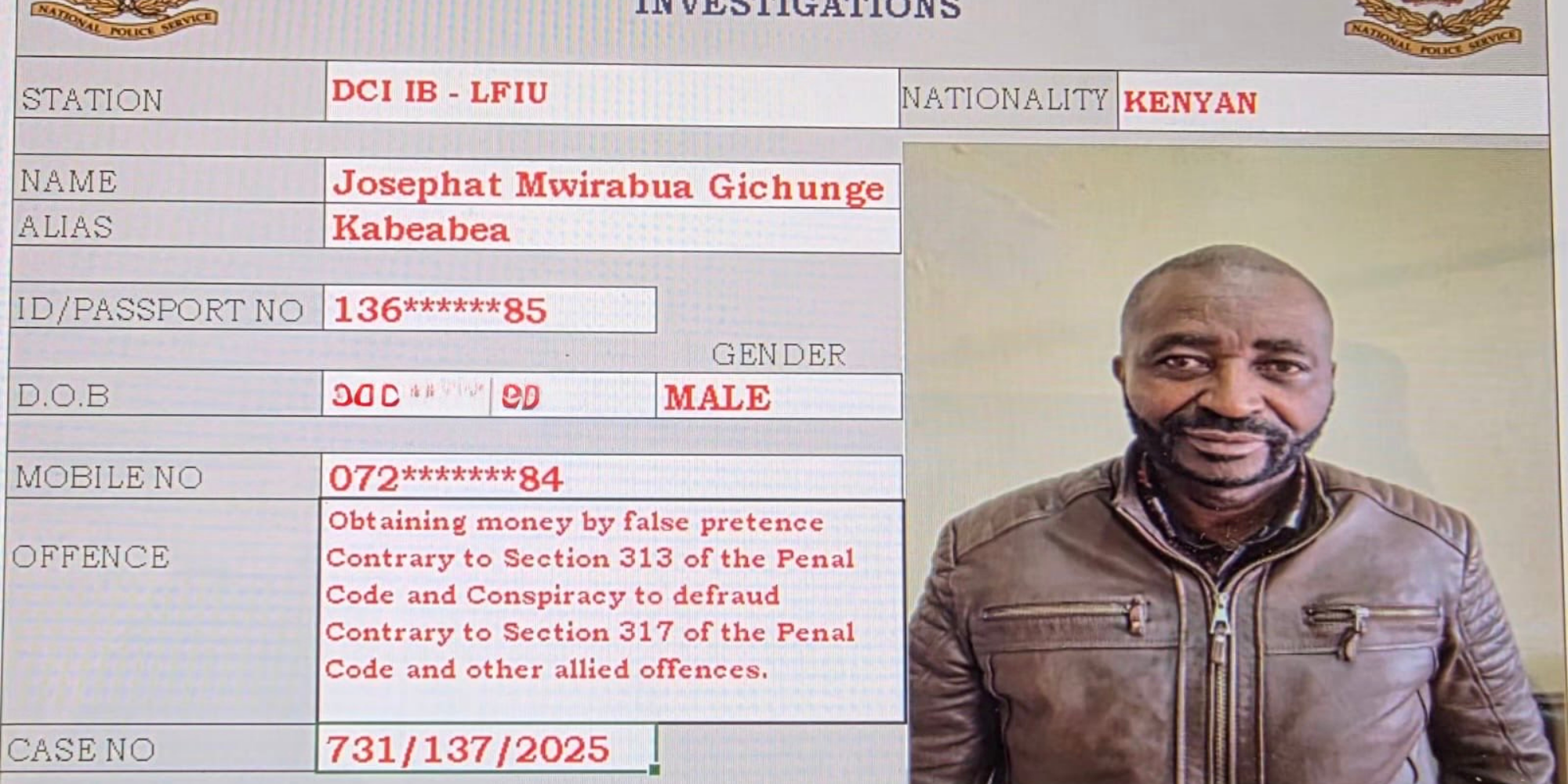 Former MP Josephat Mwirabua faces arrest as DCI links him to Sh56M Kajiado land fraud scandal involving alleged investor deception and disputed property deals. PHOTO/ DCI
