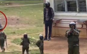 CCTV captures armed police officers storming MMU and aiming at students during the June 8, 2026 unrest, leaving several injured. PHOTO/ Sreengrab