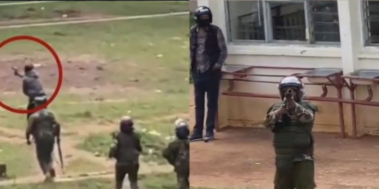 CCTV captures armed police officers storming MMU and aiming at students during the June 8, 2026 unrest, leaving several injured. PHOTO/ Sreengrab