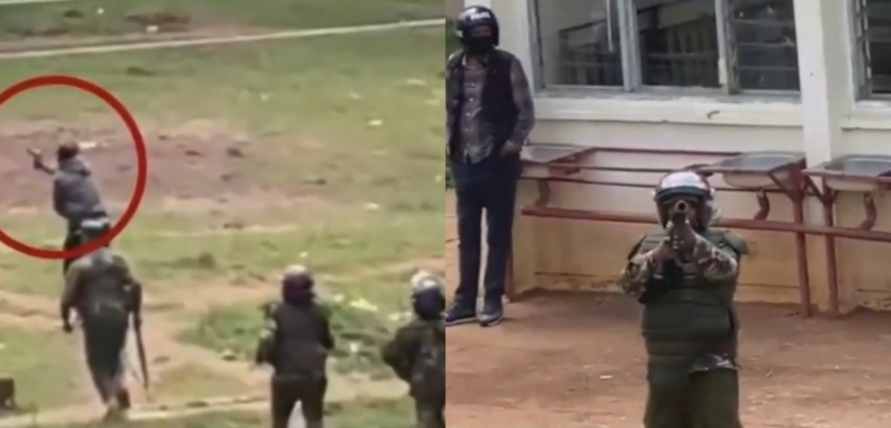 CCTV captures armed police officers storming MMU and aiming at students during the June 8, 2026 unrest, leaving several injured. PHOTO/ Sreengrab