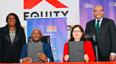 Dr. James Mwangi (Equity Group Foundation) and H.E. Henriette Geiger (EU Ambassador to Kenya) celebrate the signing of a landmark partnership to send 100 top-performing scholars annually to European universities. PHOTO/ Henriette Geiger