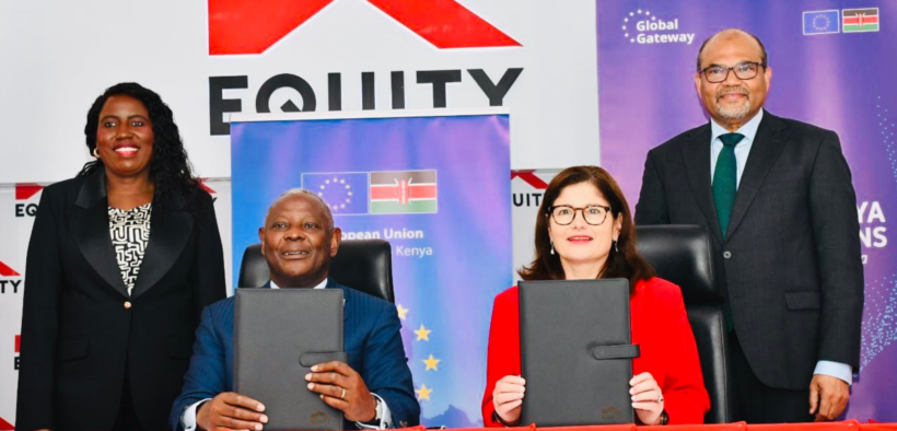 Dr. James Mwangi (Equity Group Foundation) and H.E. Henriette Geiger (EU Ambassador to Kenya) celebrate the signing of a landmark partnership to send 100 top-performing scholars annually to European universities. PHOTO/ Henriette Geiger