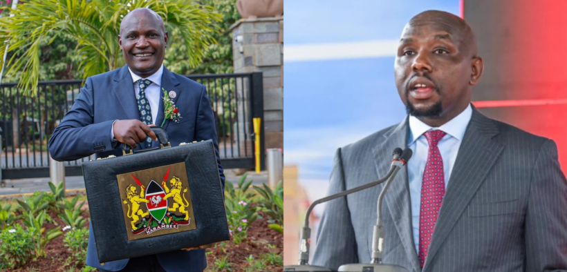 A photo collage of CS for Treasury John Mbadi and Interior CS Kipchumba Murkomen. PHOTO/ File