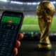 An AI generated image of a person holding a phone showing a fictious betting site, a world cup trophy and a football pitch for illustration purposes. PHOTO/ File