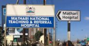 Mathari National Teaching and Referral Hospital (MNTRH) signpost leading to the main entrance. PHOTO/ File