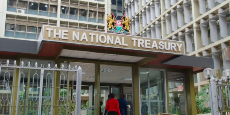 The National Treasury building in Nairobi main entrance. PHOTO/ File