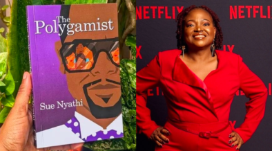 A collage of The Polygamist novel and the author Sue Nyathi PHOTO/Sue IG