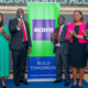 Acorn Holdings CEO Edward Kirathe (Center Left) rings the Bell at the NSE during the redemption of the Acorn Green Bond in Nairobi. PHOTO/ File