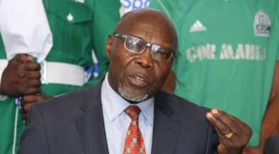 Gor Mahia chairman Ambrose Rachier during a past media address at Gor's headquarters in Nairobi. PHOTO/ File