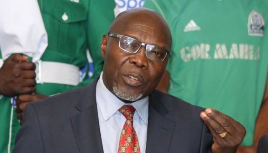 Gor Mahia chairman Ambrose Rachier during a past media address at Gor's headquarters in Nairobi. PHOTO/ File