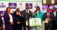 IEBC chairperson Erastus Edung and fellow commissioners PHOTO/Nation