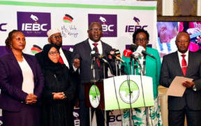IEBC chairperson Erastus Edung and fellow commissioners PHOTO/Nation