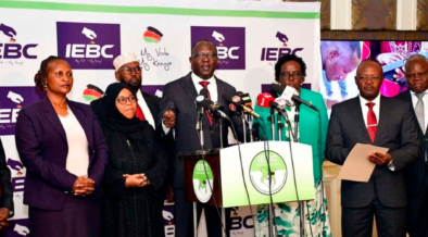 IEBC chairperson Erastus Edung and fellow commissioners PHOTO/Nation