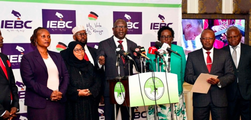 IEBC chairperson Erastus Edung and fellow commissioners PHOTO/Nation