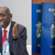 A photo collage of PS Belio Kipsang of State Department for Immigration and Citizen services at previous event and Kenyan passport. PHOTO/ Kipsang X/ Immigration Services Kenya X