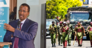 IPOA Chairperson Mr. Ahmed Issack Hassan and Kenyan GSU police match towards protestors in Nairobi CBD on August 4, 2024. PHOTO/ Citizen Digital/ IPOA