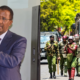 IPOA Chairperson Mr. Ahmed Issack Hassan and Kenyan GSU police match towards protestors in Nairobi CBD on August 4, 2024. PHOTO/ Citizen Digital/ IPOA