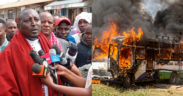 Kitengela Chairman of the Maa Unity Agenda, Godfrey Olenghabaiya, leads elders in a peace gathering and issues a firm warning ahead of June 25 protests amid rising tensions and a vehicle on fire after chaos that erupted at the women and youth empowerment event in Kuresoi North on June 19, 2026. PHOTO/ Screengrab