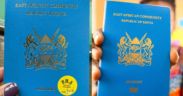 A collage photo of Kenyans holding an EAC Passport. PHOTO/ Varsity Scope