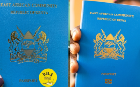 A collage photo of Kenyans holding an EAC Passport. PHOTO/ Varsity Scope