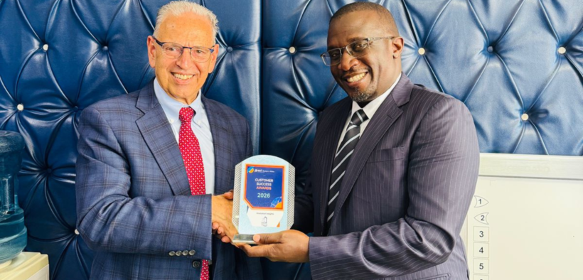 Esri Inc. Managing Director Dean Angelides together with Nairobi Water Managing Director Martin Nang’ole at Nairobi Water headquarters in Nairobi. PHOTO/ File