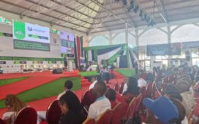 NTSA Road Safety Manager Eva Nyawira speaking during the 49th Kenya Secondary Schools Head Association annual conference in Mombasa PHOTO/NTSA