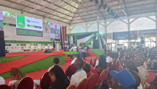 NTSA Road Safety Manager Eva Nyawira speaking during the 49th Kenya Secondary Schools Head Association annual conference in Mombasa PHOTO/NTSA