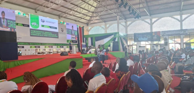 NTSA Road Safety Manager Eva Nyawira speaking during the 49th Kenya Secondary Schools Head Association annual conference in Mombasa PHOTO/NTSA