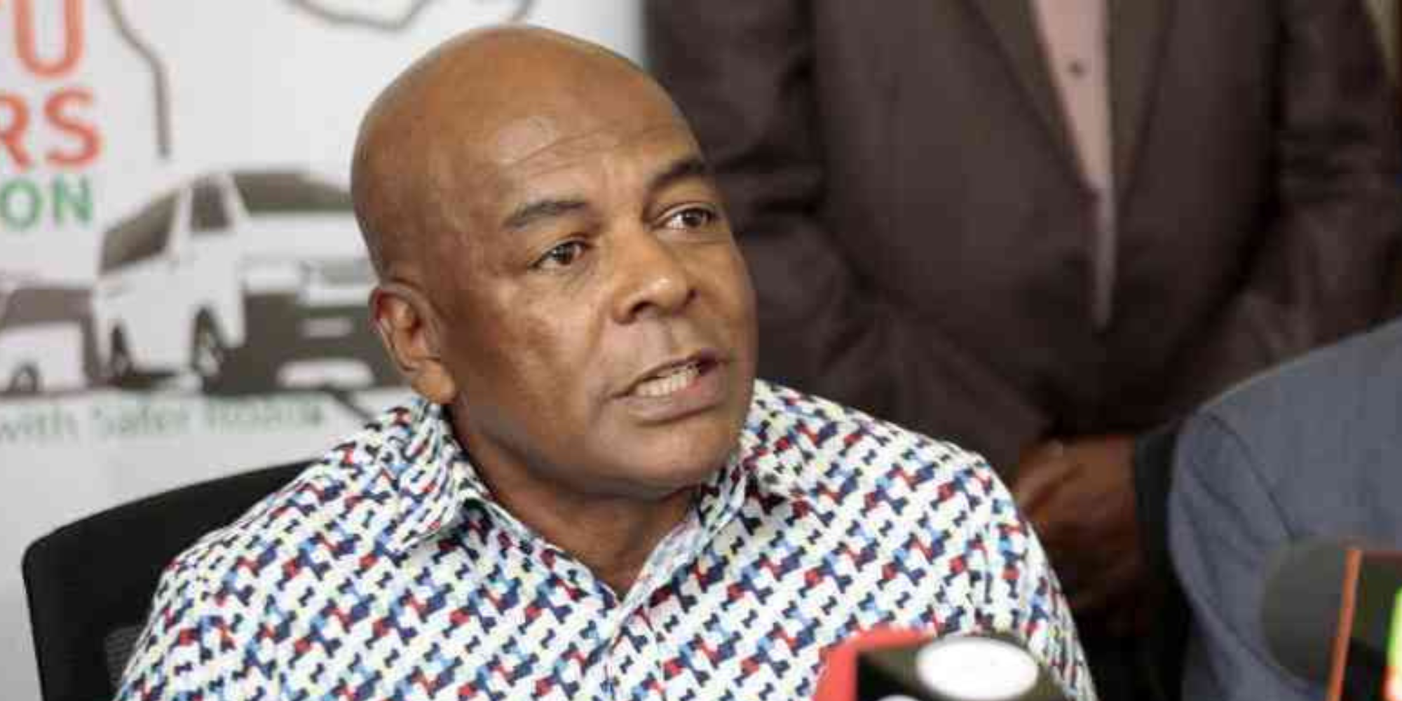 Matatu Owners Association President Albert Karakacha speaking to the press concerning the planned Thursday 25 protest nationwide. PHOTO/ File