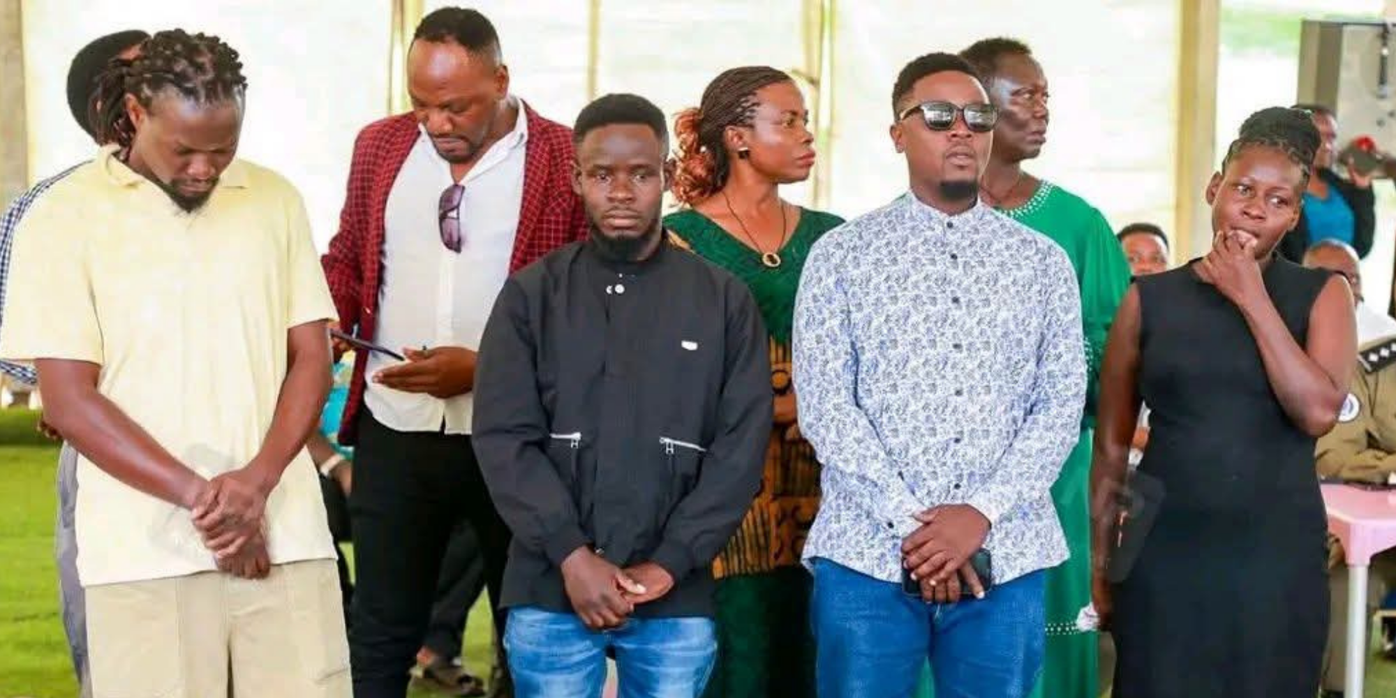 Four Confirmed biological children of the late, Paul Kafero: Benedicto Kafeero, Simon Peter Kafeero, Thomas Swaz Kafeero and Elizabeth Nagawa. PHOTO/ Ritah Kaggwa Blog FB