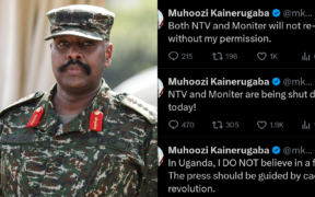 A collage of General Muhoozi and the posts he posted on X PHOTO/Muhoozi X