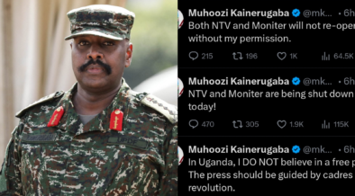 A collage of General Muhoozi and the posts he posted on X PHOTO/Muhoozi X