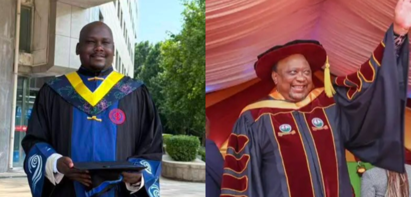 A collage of Uhuru kenyatta and Moses Ekuwam PHOTO/Uhuru X