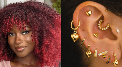 A collage of a young woman with hair dye and ear piercings PHOTO/COURTESY