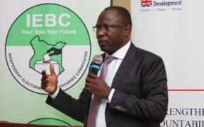Erastus Ethekon speaking during a consultative meeting with the Ministry of Interior and National Administration on May 15, 2026. PHOTO/IEBC