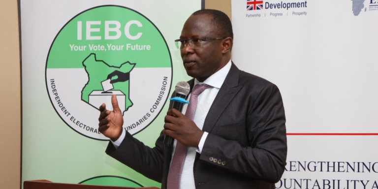 Erastus Ethekon speaking during a consultative meeting with the Ministry of Interior and National Administration on May 15, 2026. PHOTO/IEBC