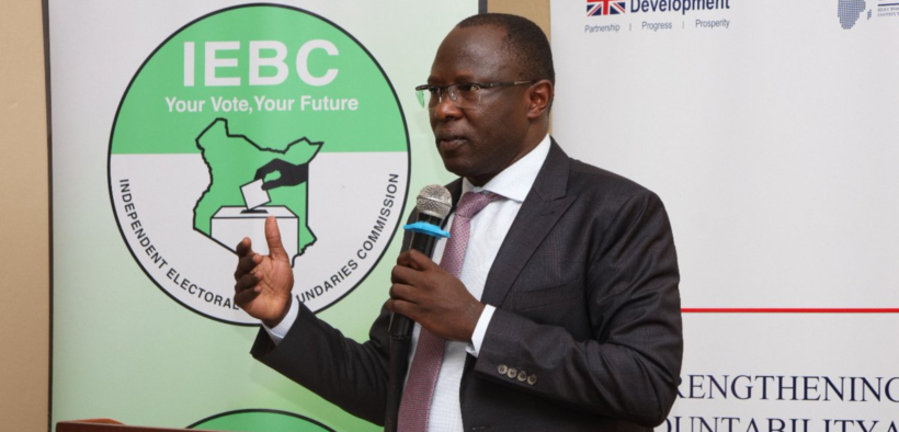 Erastus Ethekon speaking during a consultative meeting with the Ministry of Interior and National Administration on May 15, 2026. PHOTO/IEBC