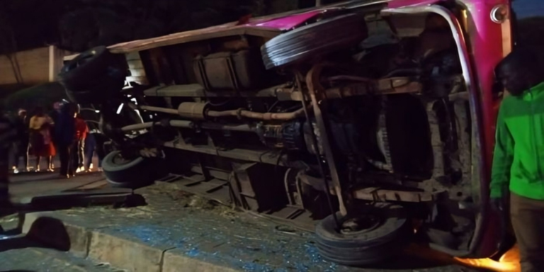 Several Injured After Matatu Overturns Near Muthaiga Primary School in Nairobi. PHOTO/ FILE