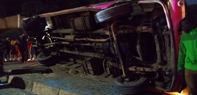 Several Injured After Matatu Overturns Near Muthaiga Primary School in Nairobi. PHOTO/ FILE