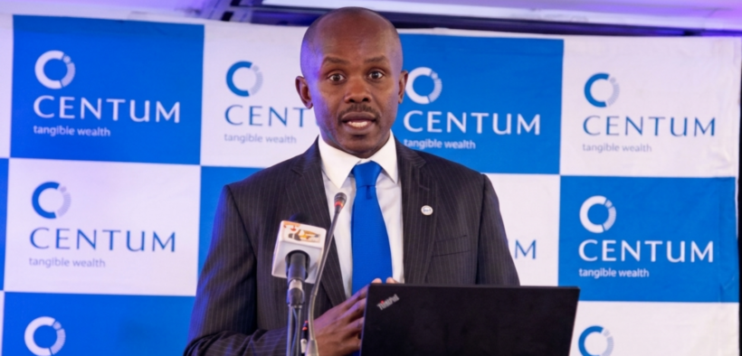 Centum CEO, James Mworia addresses stakeholders during a corporate briefing at Centum Investment Company Plc. PHOTO/ Centum Investment Company plc LinkedIn