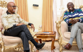 Rigathi Gachagua and Jimmy Wanjigi at Gachagua’s residence in Wamunyoro. PHOTO/Gachagua