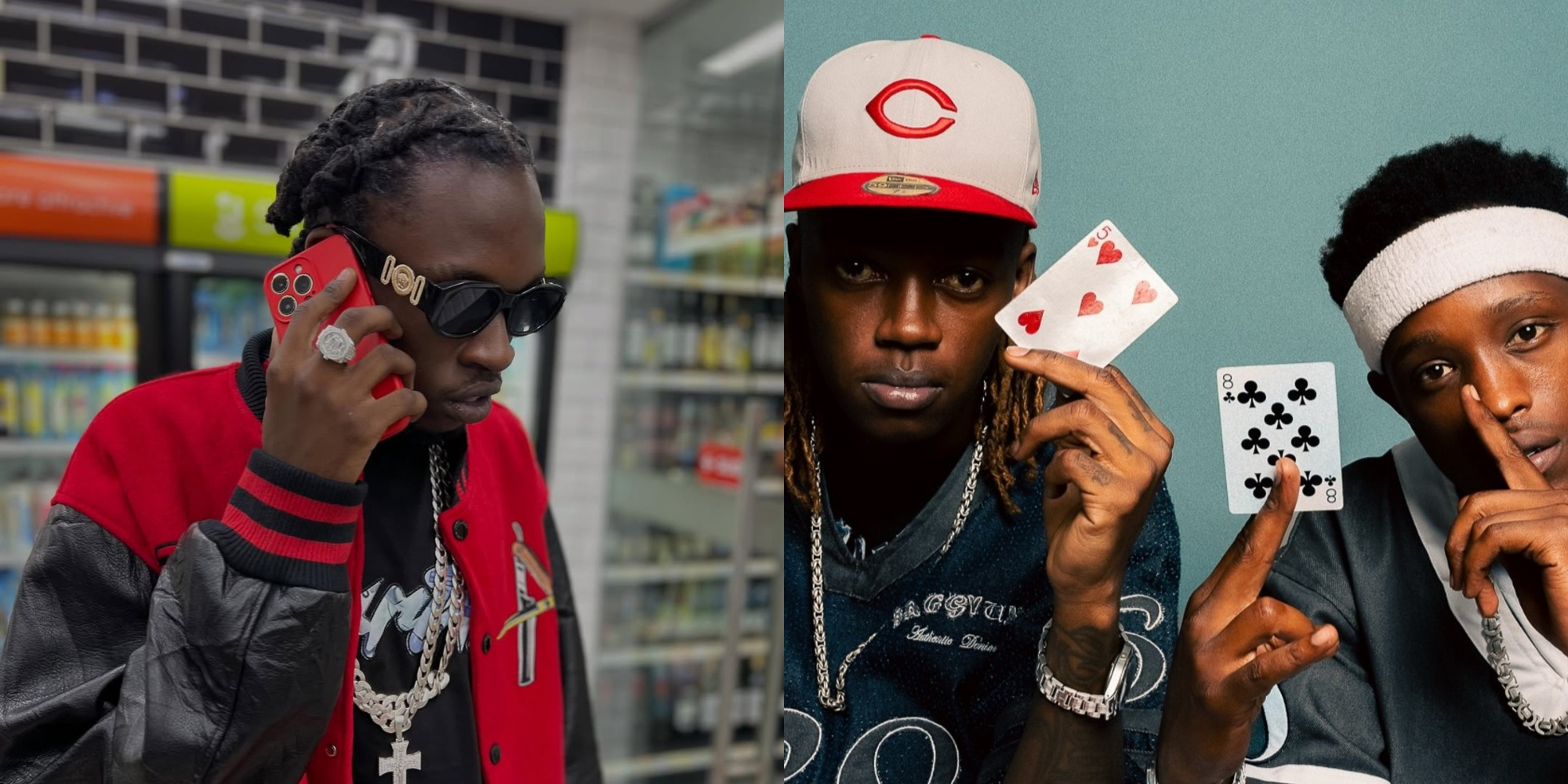 A photo collage of Kenyan Drill Artists Toxic Lyrical and The Duo Buruklyn Boyz. PHOTO/ File