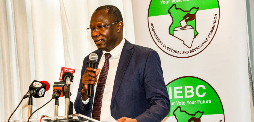 IEBC Chairperson Erastus Ethekon speaking during a past IEBC event in Nairobi. PHOTO/ File