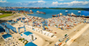 An aerial view of the port of Mombasa and its storage bay. PHOTO/ KPA