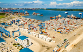 An aerial view of the port of Mombasa and its storage bay. PHOTO/ KPA