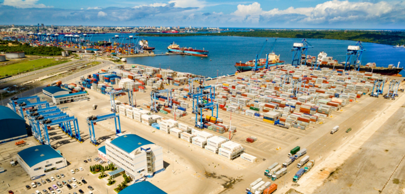 An aerial view of the port of Mombasa and its storage bay. PHOTO/ KPA